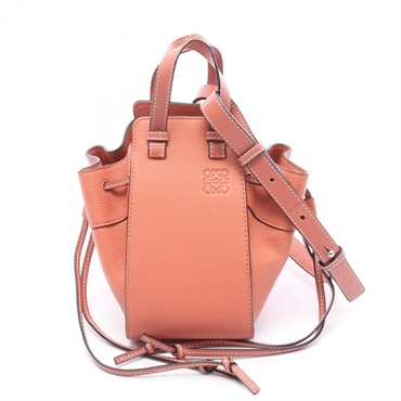LOEWE Hammock Drawstring Mini Shoulder Crossbody Handbag leather Pink Used Women