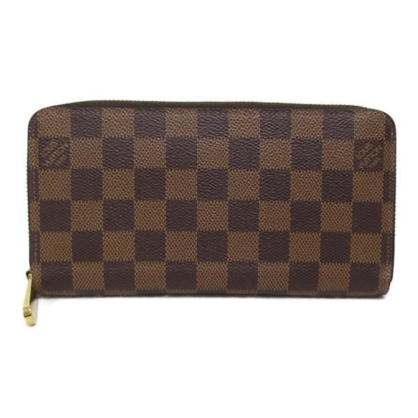 LOUIS VUITTON Zippy Long Wallet N41661 Damier canvas Brown Used unisex unisex