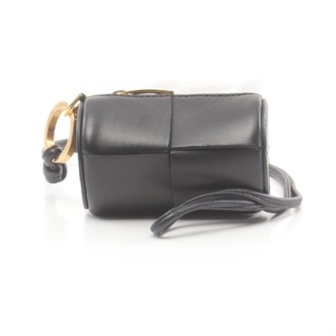 BOTTEGA VENETA CASSETTE Shoulder Bag leather Black Used Women GHW