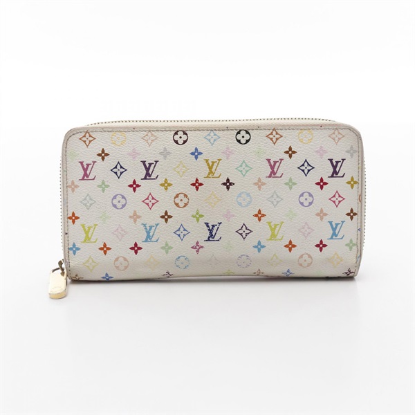 LOUIS VUITTON Zippy around long wallet M60241 Monogram Multicolore White Used LV