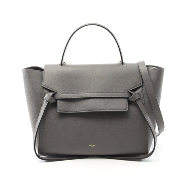 CELINE BELT BAG MINI Belt shoulder Handbag 189103ZVA leather Gray Used Women