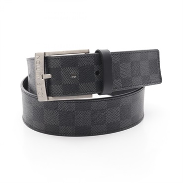LOUIS VUITTON Ceinture Downtown Belt M0374 Damier graphite Black Used mens LV