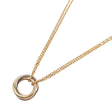 CARTIER Trinity Necklace 18KYG 18KWG 18KRG Three gold used women pendant