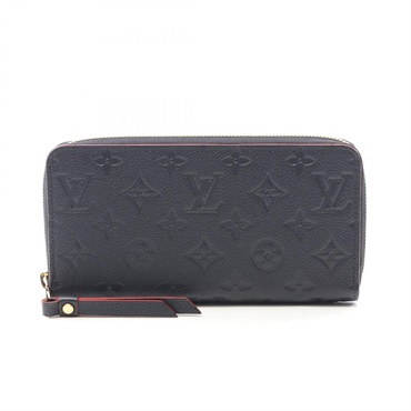 LOUIS VUITTON Zippy long wallet M62121 Monogram empreinte leather Navy Red Used
