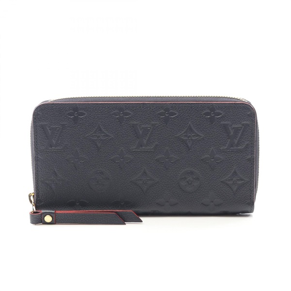 LOUIS VUITTON Zippy long wallet M62121 Monogram empreinte leather Navy Red Used