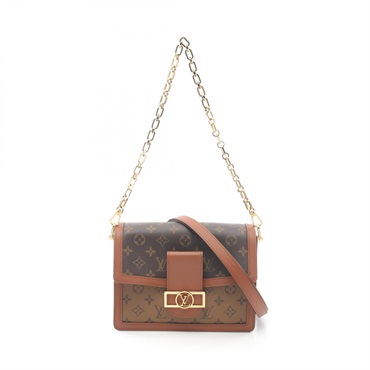 LOUIS VUITTON Dauphine MM Chain Shoulder Bag M44391 Monogram Reverse Canvas Used