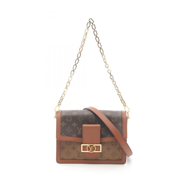 LOUIS VUITTON Dauphine MM Chain Shoulder Bag M44391 Monogram Reverse Canvas Used