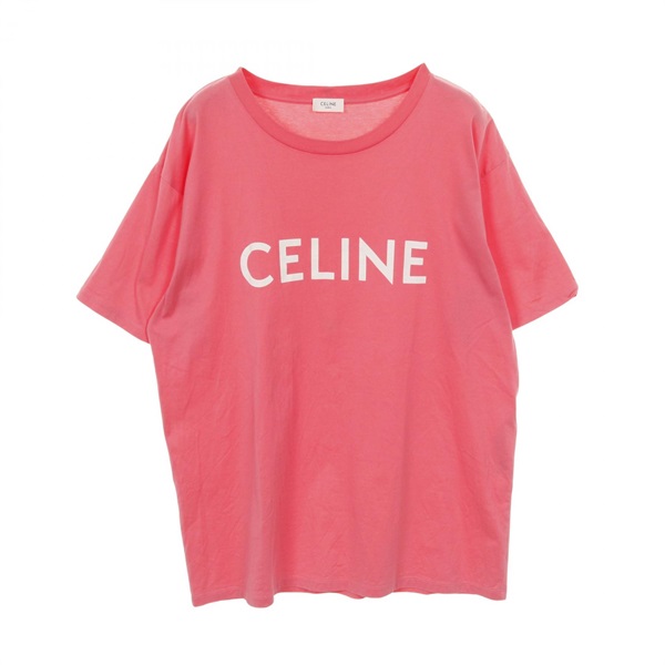 CELINE loose T-shirt short sleeve 2X681671Q cotton Pink Used mens #L
