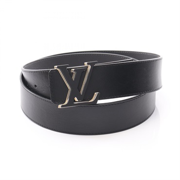LOUIS VUITTON LV Optic belt M0226S leather Black Gray Used mens #100/44
