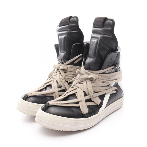 Rick Owens Geo basket sneakers RU20S7894 leather Black White #40 U Used mens