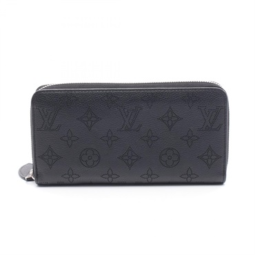 LOUIS VUITTON Zippy Long Wallet M61867 Mahina leather Black Used Women LV