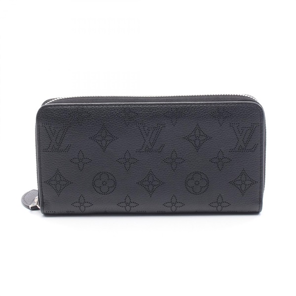 LOUIS VUITTON Zippy Long Wallet M61867 Mahina leather Black Used Women LV