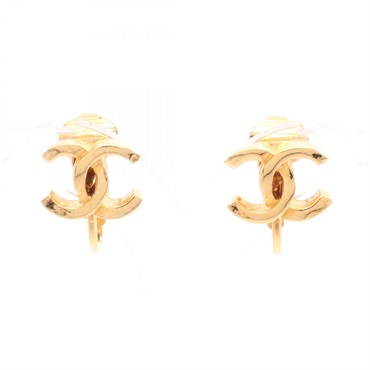 CHANEL COCO Mark clip on Earrings Gold Plated Used women CC