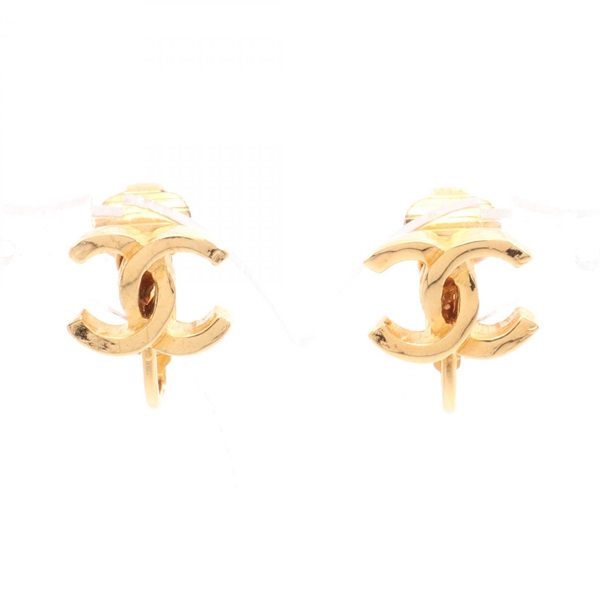 CHANEL COCO Mark clip on Earrings Gold Plated Used women CC