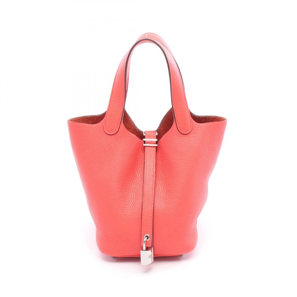 HERMES Picotin Lock PM Handbag Clemence leather Rose jaipur Used Women C SHW
