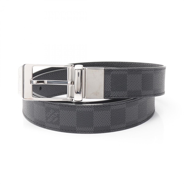 LOUIS VUITTON Ceinture Seattle belt M6834 Damier graphite canvas Black Used mens