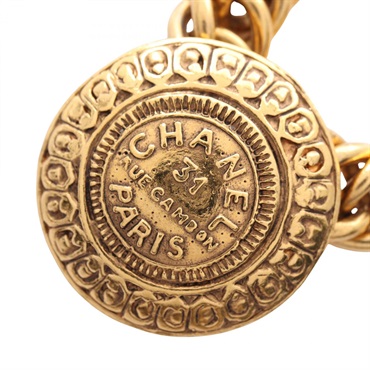 CHANEL 31 RUE CAMBON Necklace Pendant Gold Plated Used Women CC Coco