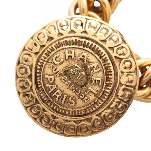 CHANEL 31 RUE CAMBON Necklace Pendant Gold Plated Used Women CC Coco