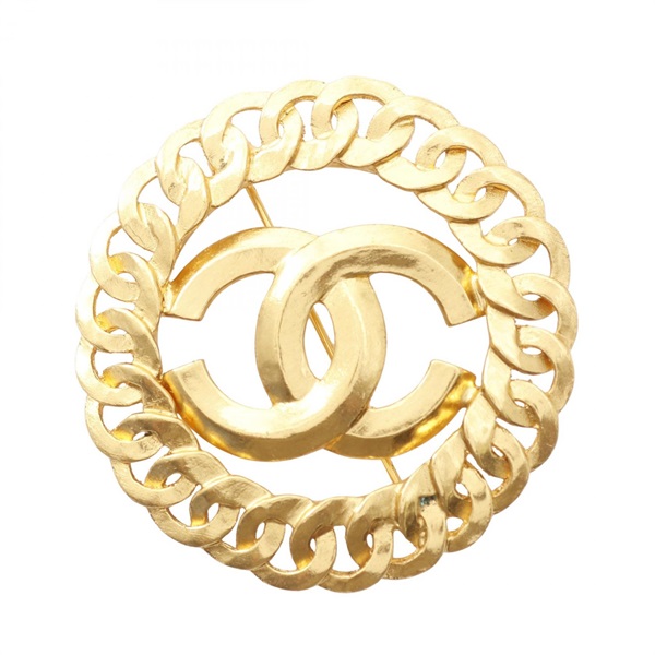 CHANEL COCO Mark Brooch pin Gold Plated Used Women