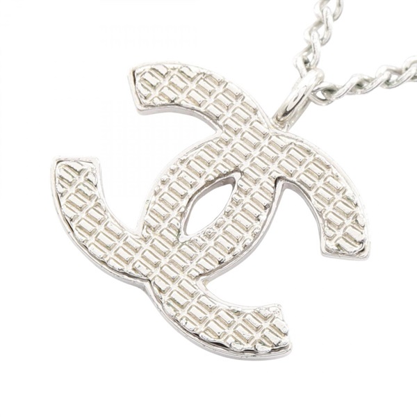 CHANEL COCO Mark CC Necklace Pendant Stainless Steel Used Women