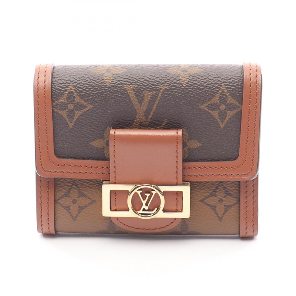 LOUIS VUITTON Portefeuille Dauphine Compact wallet M68725 Monogram Reverse Used