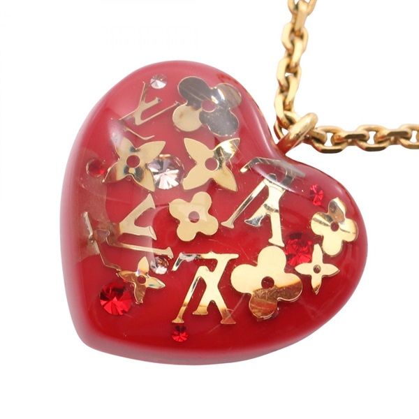LOUIS VUITTON Pandantif Coeur Inclusion Necklace Pendant Gold Plated Resin Used