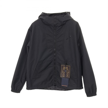 LOUIS VUITTON Monogram Reversible Zip-Up Hoodie Blouson Nylon Black Used mens 50