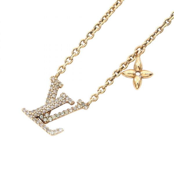 LOUIS VUITTON Collier LV Iconic Necklace Gold Plated Rhinestone 40~45cm Used