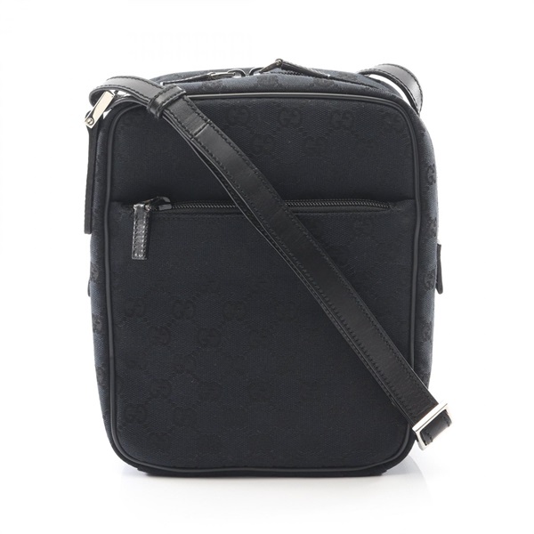GUCCI GG canvas Shoulder Crossbody Bag 018.1612 canvas leather Black Used Women