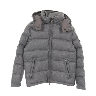 MONCLER MONTGENEVRE Down jacket wool Gray Used mens size 2