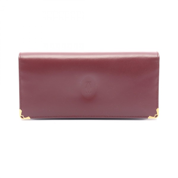 CARTIER Must Line Bifold wallet purse L3000466 leather Bordeaux Used Women