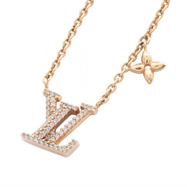 LOUIS VUITTON Collier LV Iconic Necklace Gold Plated Rhinestone Used Women