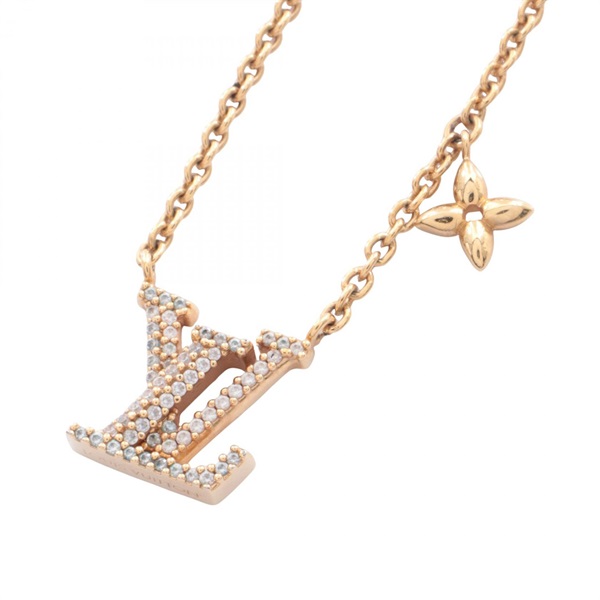 LOUIS VUITTON Collier LV Iconic Necklace Gold Plated Rhinestone Used Women