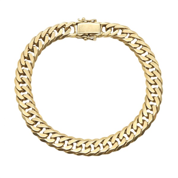 JEWELRY Double 6 side Curb link chain Bracelet 18KYG Yellow Gold Used unisex