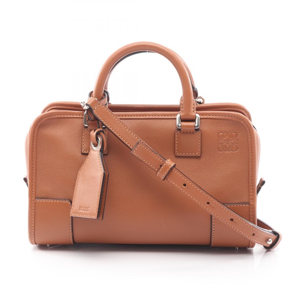LOEWE Amazona 23 Shoulder Crossbody Handbag leather Brown Used Women