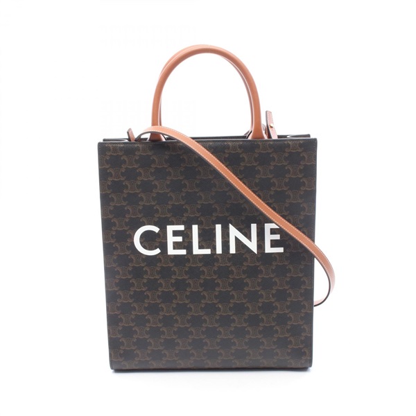 CELINE Small Vertical Cabas Triomphe 2WAY Shoulder Tote Bag 191542BZK canvas