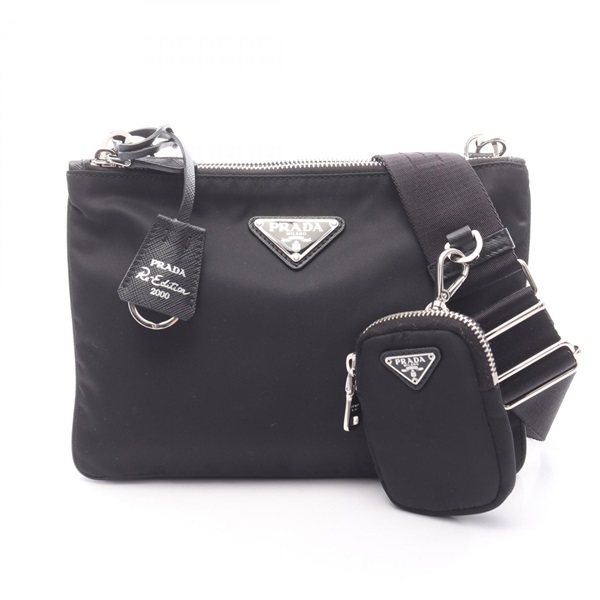 PRADA Re-Edition 2000 Shoulder crossbody Bag 1BH046 Nylon Saffiano leather Black