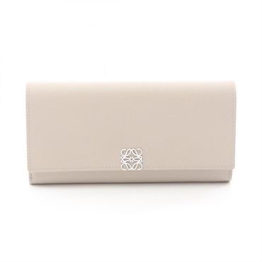 LOEWE Anagram Continental Bifold purse C821ACWX07 leather Beige Used Women