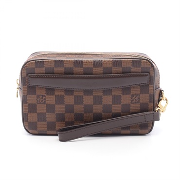 LOUIS VUITTON Pochette Saint Paul Clutch bag N41219 Damier canvas leather used