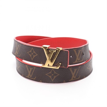 LOUIS VUITTON Ceinture Reversible belt M9498 Monogram canvas leather Red used LV