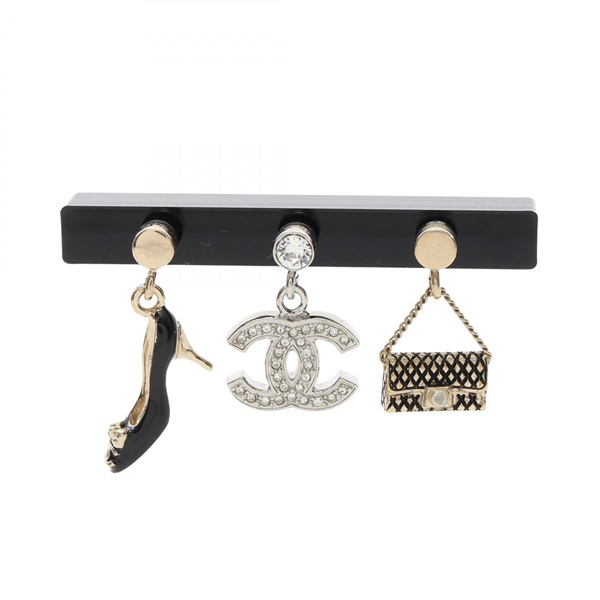 CHANEL Icon Motif Earphone headphone Jack Strap 3 Set A63397 GP Rhinestone Women