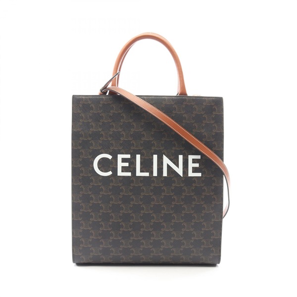 CELINE Small Vertical Cabas Triomphe shoulder crossbody Tote Bag 191542 canvas