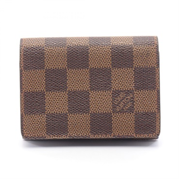 LOUIS VUITTON Enveloppe carte de Visite ID card holder N62920 Damier Ebene used