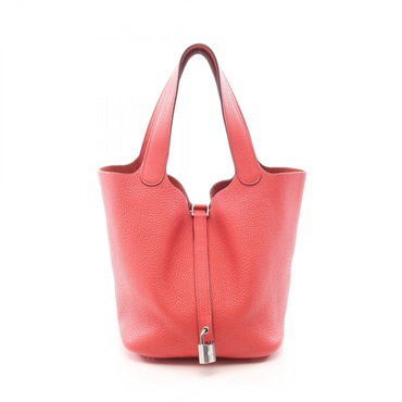 HERMES Picotin Lock MM Tote Handbag Clemence leather Bougainvillier SHW Used N