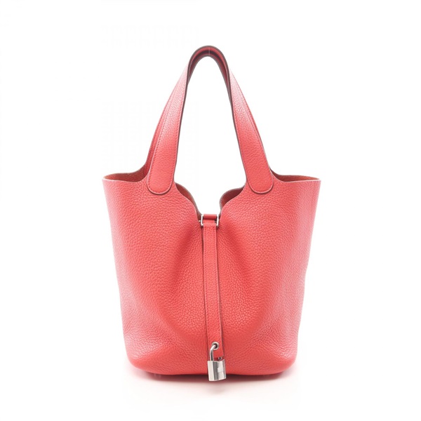 HERMES Picotin Lock MM Tote Handbag Clemence leather Bougainvillier SHW Used N
