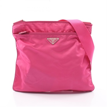 PRADA VELA SPORT Shoulder Crossbody Bag BT175Z Nylon leather Pink Used Women
