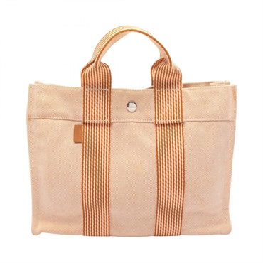HERMES New Fourre-tout PM Hand Tote Bag canvas Orange Used Women SHW
