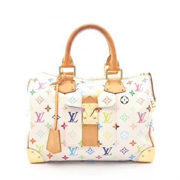 LOUIS VUITTON Speedy 30 Handbag M92643 Monogram Multicolore leather blanc