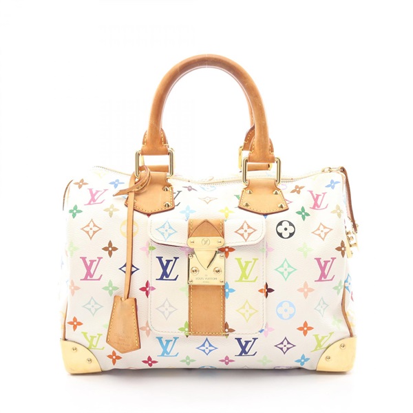 LOUIS VUITTON Speedy 30 Handbag M92643 Monogram Multicolore leather blanc