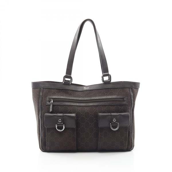 GUCCI Abbey GG pattern Shoulder Tote Bag 268639 canvas leather Brown Used Women